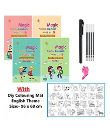 ADKD Sank Magic Reusable Tracing Book Pack of 4 With English Aplhabet Colouring Mat- English