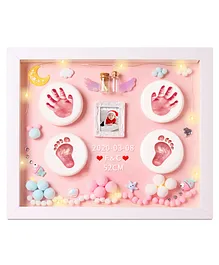 Babies Bloom Clay Handprint Footprint Keepsake Kit with LED Lights - Pink White