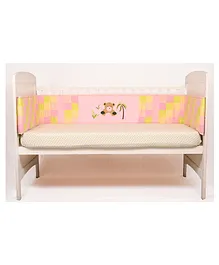 Blooming Buds Teddy Bear Full Cot Bumper - Pink
