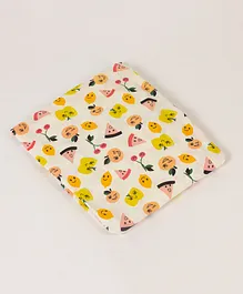 Blooming Buds Fitted Crib Sheet Yummy Fruits Print - White & Yellow