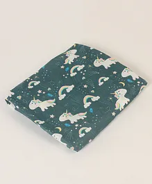 Blooming Buds Fitted Crib Sheet Unicorn Print - Grey