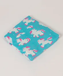 Blooming Buds Fitted Crib Sheet Unicorn Print - Blue