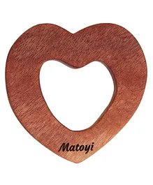 Matoyi Wooden Heart Teether - Brown
