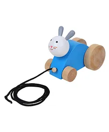 Matoyi Wooden Rabbit Pull Along Toy - Multicolour