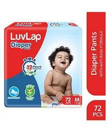 LuvLap Baby Diaper Pants, Medium (M), 72
                        Count, Aloe Vera Lotion, 12hr Protection, White