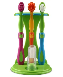 LuvLap Stage 4 Baby Training Toothbrush Set Pack Of 3 - Multicolor