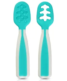 LuvLap Yum Yum Weaning Pre-Spoon Set Stage One & Two Pack of 2 - Blue