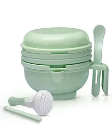 Luv Lap 9 In 1 Multifunctional Mash And Serving Bowl With Spoon And Masher - Green
