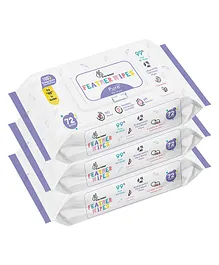 R for Rabbit Feather Pure Baby Wipes White Pack of 3 - 216 Pieces