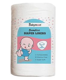 Babymoon Biodegradable Bamboo Disposable Flushable Diaper Liners - 100 Sheets 