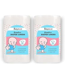 Babymoon Biodegradable Bamboo Disposable Flushable Diaper Liners - 200 Sheets 