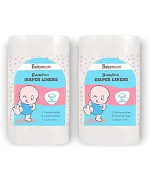 Babymoon Biodegradable Bamboo Disposable Flushable Diaper Liners - 200 Sheets 