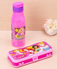 Disney Princess Water Bottle & Pencil Box Combo- Pink
