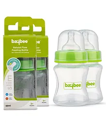 Baybee Natural Flow Baby Feeding Bottle Green Pack of 2 - 60 ml Each