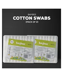 Baybee Premium Cotton Swab Ear Buds Cleaner with Ear Protection Pack of 2 - 100 Pieces