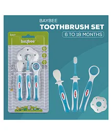 Baybee 3 Stage Oral Care Cum Training Toothbrush Set Of 3 - Blue