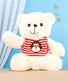 Edu Kids Toys Bear Soft Toy Cream Red - Height 30 cm