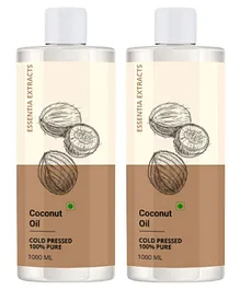 Essentia Extracts Cold-Pressed Coconut Oil (1000ml) Pack of 2 - 2000 ml