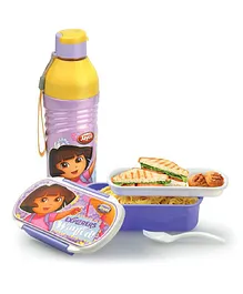 Jewel Dora Wavee Water Bottle and Lunch Box - Multicolour