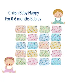 Chirsh Hosiery Cotton Cloth Nappies Pack of 20 - Multicolor