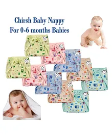 Chirsh Born Baby Hosiery Cotton Cloth Nappies Pack of 20 - Multicolor