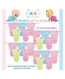 Chirsh Newborn Baby Hosiery Cotton Cloth Single Layer Nappies Pack of 20 - Multicolor