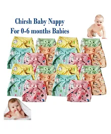 Chirsh Cloth Nappy Newborn Pack of 20 - Multicolour