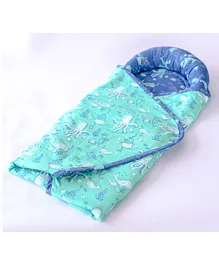 Lil Pinwheel Baby Wrap Under The Sea Print - Blue