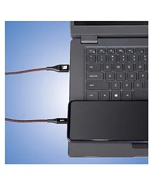 iBall 100 W Type C To Type C Braided Charging Cable - Black Red