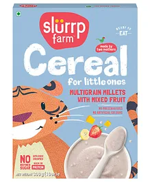 Slurrp Farm Multigrain Millets Cereal with Mixed Fruits and Rice Crispies Rice & Jowar Cereal 100% Sprouted Ragi Instant Cereal, No Refined Sugar No Preservatives Great for Travel - 300 gm