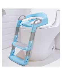 Baybee Aura Western Potty Training Cushioned Seat With Steps & Easy Grip Handle - Blue