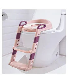 Baybee Aura Western Potty Training Cushioned Seat With Steps & Easy Grip Handle - Pink