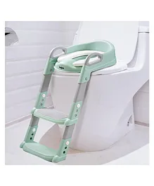 Baybee Aura Western Potty Training Cushioned Seat With Steps & Easy Grip Handle - Green