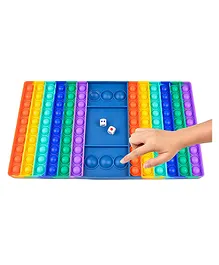 Zyamalox Sensory Silicone Rectangle Shape Pop It Ludo Board Game (Colour May Vary)