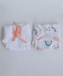 Yellow Doodle Peach Hearts Doodle Dry Nappies Small Pack Of 2 - Peach