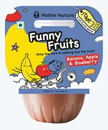 Mother Nurture Funny Fruits Apple Blueberry Banana Puree Stage 3 Baby Food - 240 gm 