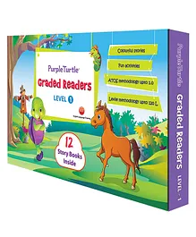 Purple Turtle Graded Readers Level 1 Story Books Pack of 12 Books - English