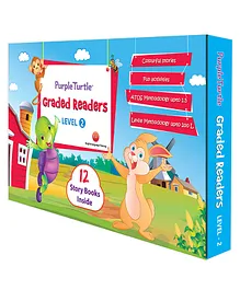Purple Turtle Graded Readers Level 2 Story Books Pack of 12 Books- English