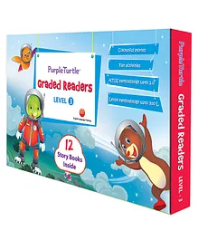 Purple Turtle Graded Readers Level 3 Story Books Pack of 12 Books- English