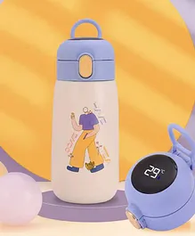 StarAndDaisy Leak Proof Stainless Steel BPA Free Insulated Vacuum Bottle with Temperature Display Purple - 420 ml 