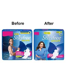 Stayfree Secure Cottony Sanitary Pads with Wings Extra Large - 40 Pieces