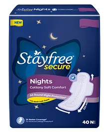 Stayfree Secure Nights Sanitary Pads - 40 Pieces
