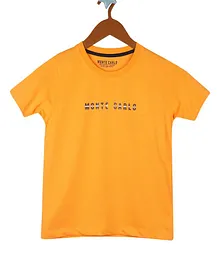 Monte Carlo Half Sleeves Solid T Shirt - Orange