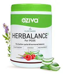 OZiva Plant based HerBalance for PCOS, with ChasteBerry, Shatavari for Hormonal Balance - 250 gm