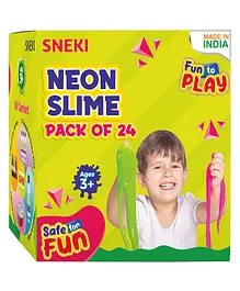 SNEKI Bright Colorful Neon Slime each Slimy Slime Gel Jelly Toy Set for Boys Girls Kids Slime Pack of 24- Multicolour 
