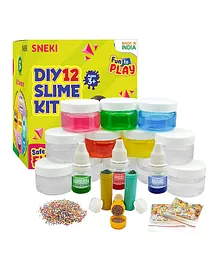 SNEKI Colorful Slime Kit DIY Multicolor Scented Magical Slimy Slime Gel Jelly Set Kit Pack Of 12- Multicolour