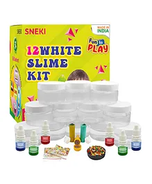 SNEKI DIY Transparent Crystal Scented Slimy Slime Gel Jelly Set Kit Pack of 12 - Multicolour