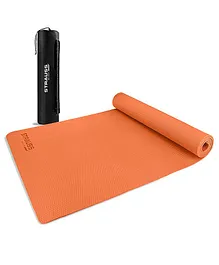 Strauss Anti Skid EVA Yoga Mat with Carry Bag 6 mm - Orange