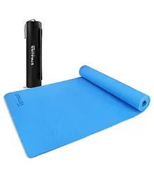 Strauss Anti Skid EVA Yoga Mat with Carry Bag 8 mm - Blue