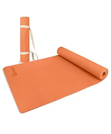 Strauss Anti Skid EVA Yoga Mat with Carry Strap 4 mm - Orange